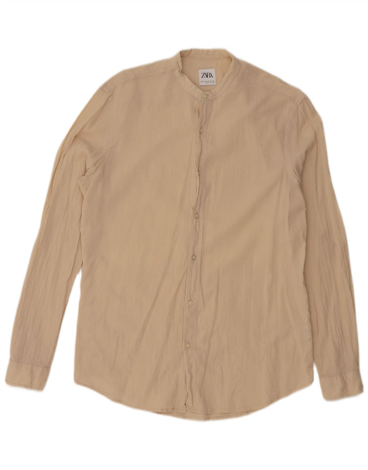 Camicia ZARA Uomo Beige Medio Cotone