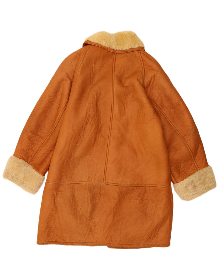 Cappotto Trussardi Donna Shearling UK 18 XL Pelle Beige