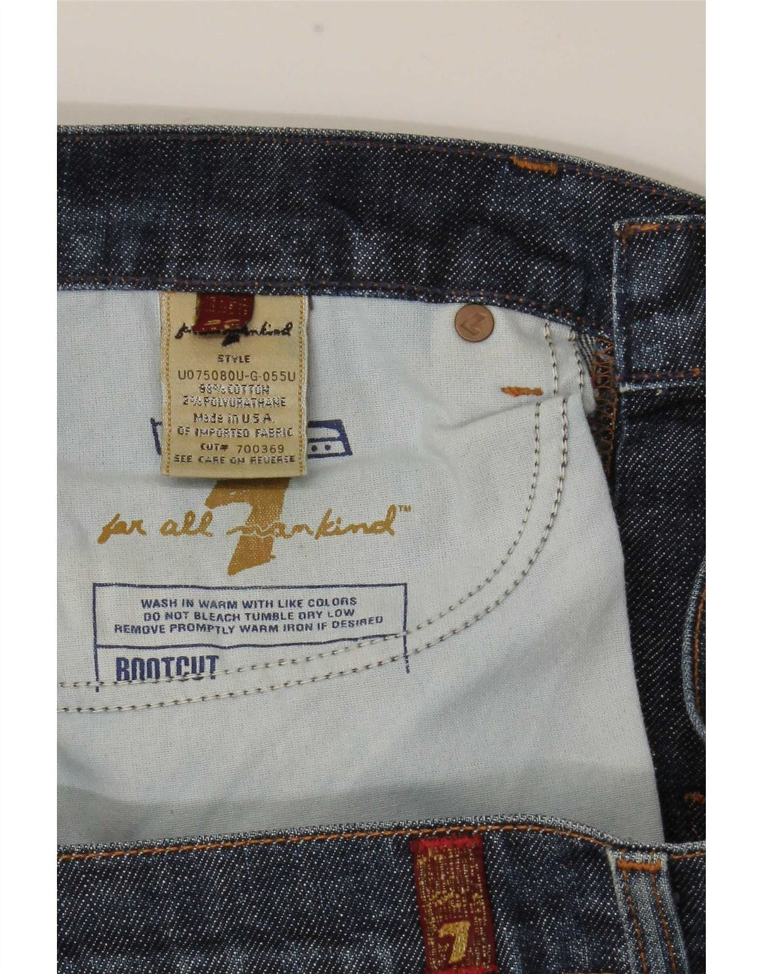 Jeans bootcut da donna 7 For All Mankind W29 L32 cotone blu