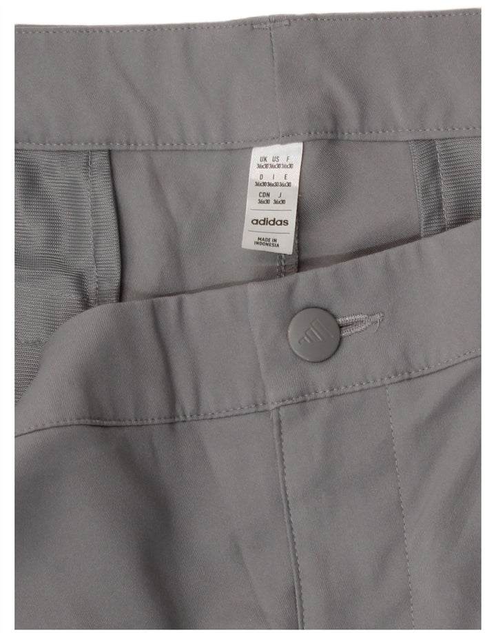 Pantaloni chino slim da uomo Adidas W36 L30 poliestere grigio