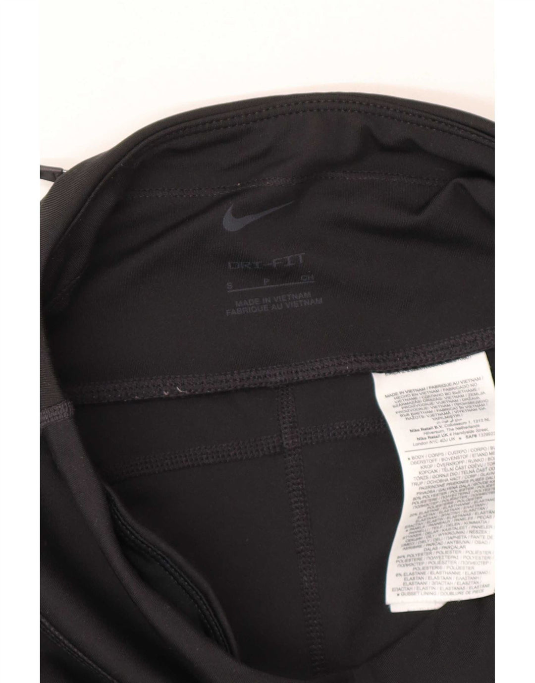 Leggings Nike Dri Fit da donna UK 8 Small Nero Colourblock Poliestere
