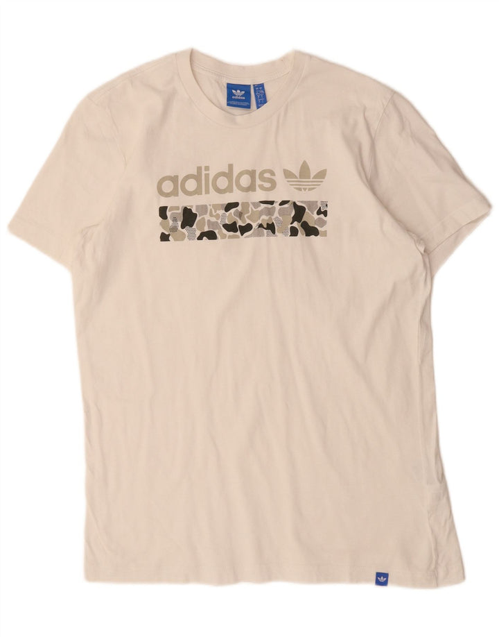 T-shirt grafica da uomo Adidas Top grande in cotone bianco