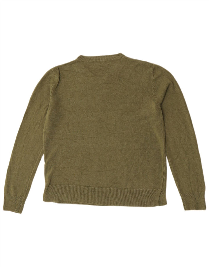 Maglione maglione girocollo da donna Marks & Spencer UK 12 Acrilico kaki medio