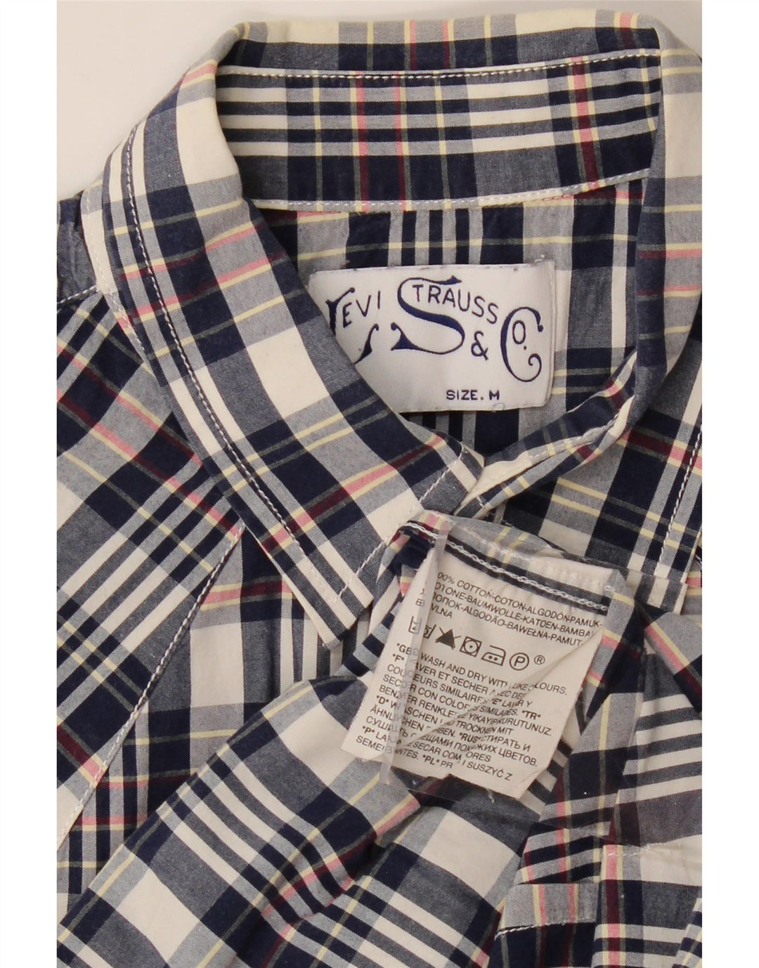 LEVI'S Camicia da uomo in cotone a quadri blu navy medio