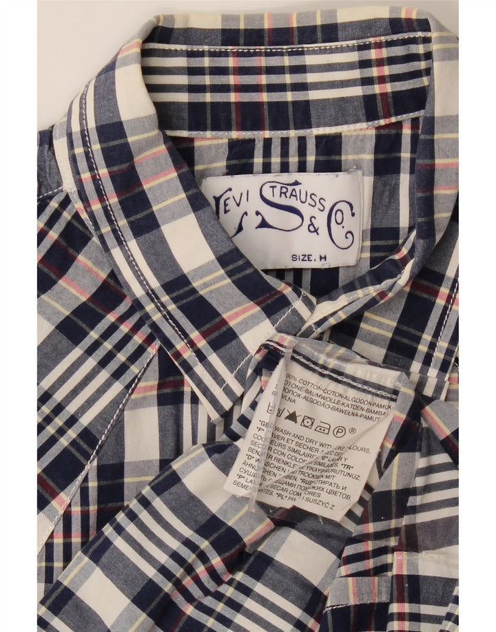 LEVI'S Camicia da uomo in cotone a quadri blu navy medio