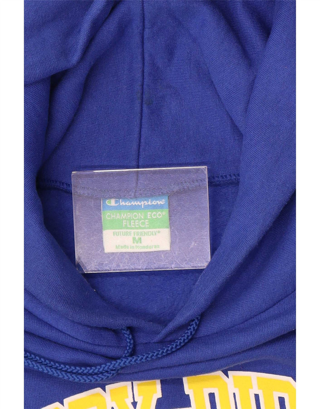 Maglione con cappuccio grafico da uomo Champion in cotone blu medio