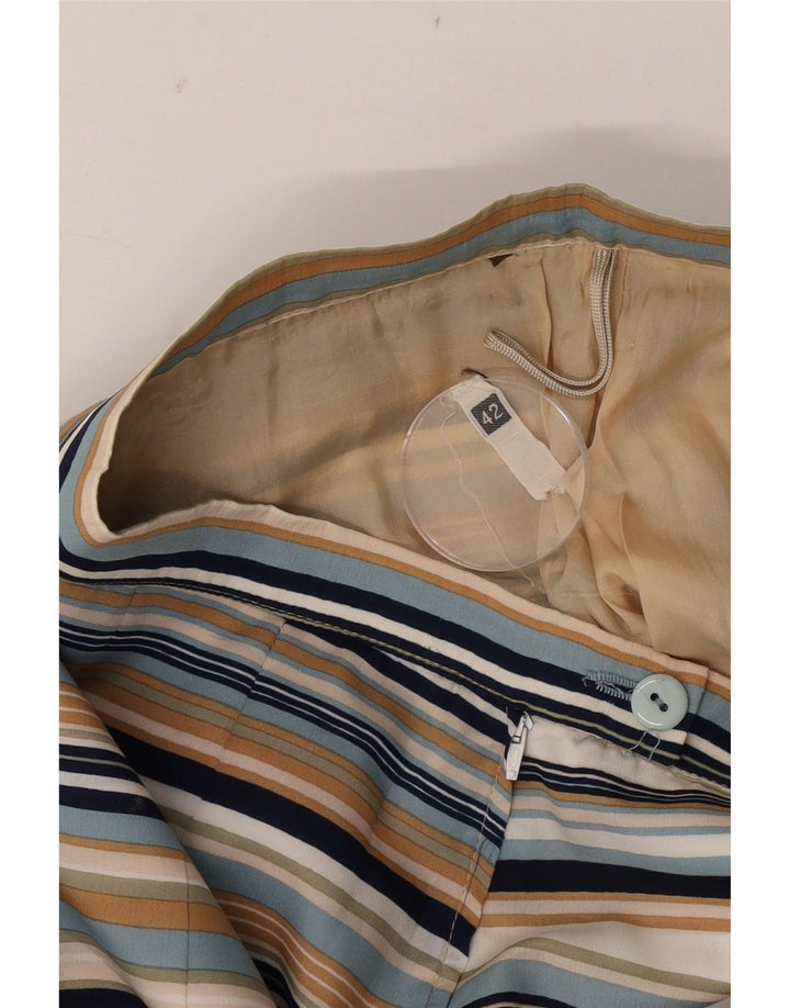 Gonna a pieghe vintage da donna IT 42 media W26 a righe multicolore