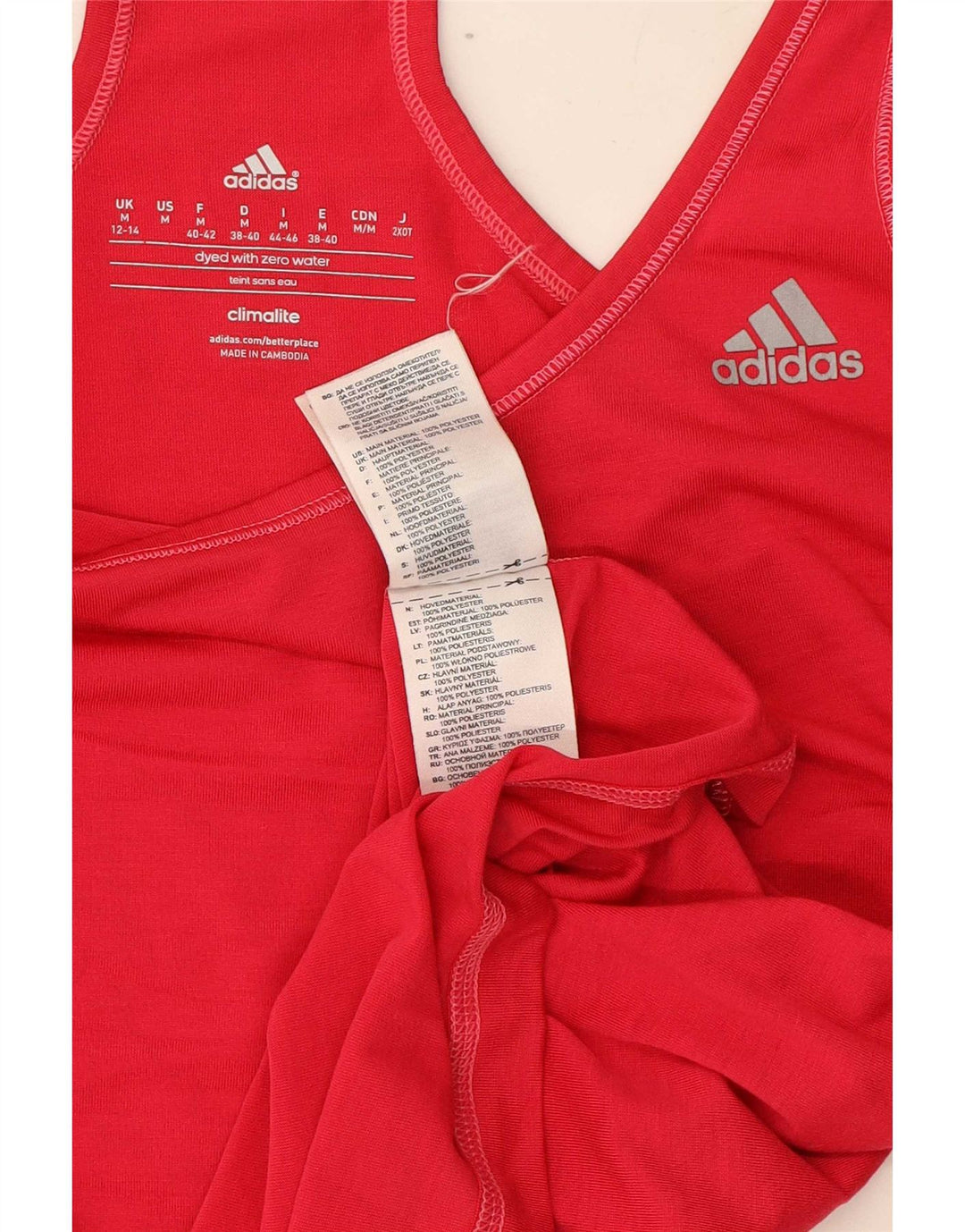 Canotta Adidas Climalite da donna UK 12/14 Poliestere rosa medio