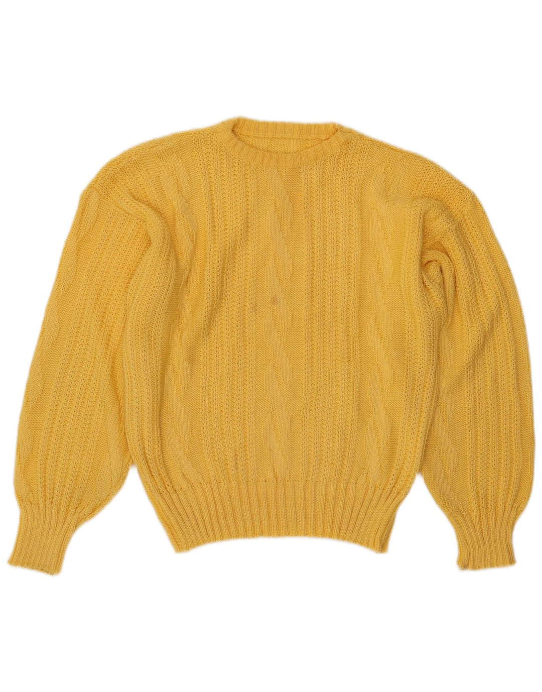 Maglione girocollo da donna VINTAGE IT 48 XL Acrilico giallo