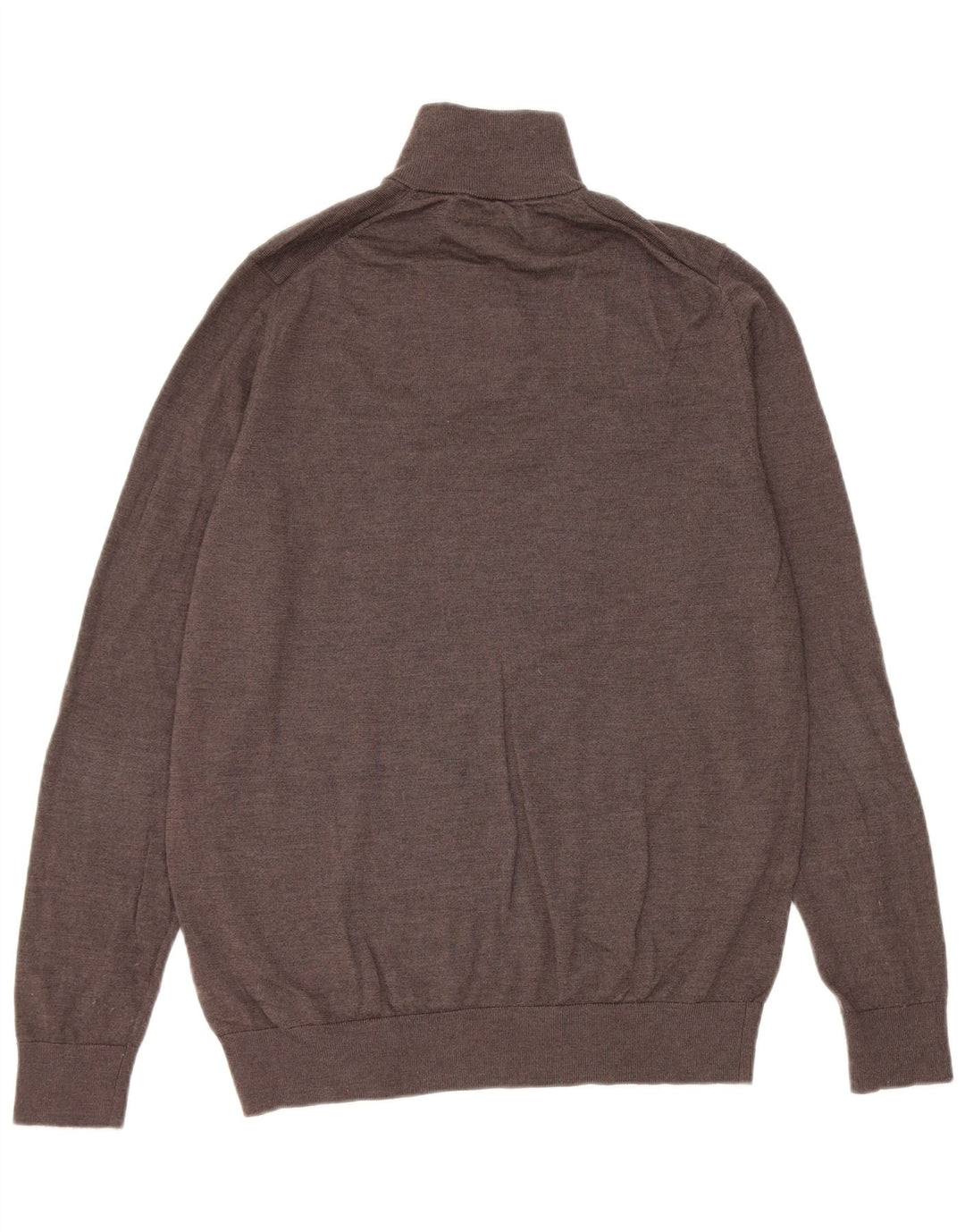 Marks & Spencer Maglione da uomo con collo con zip autografo grande marrone