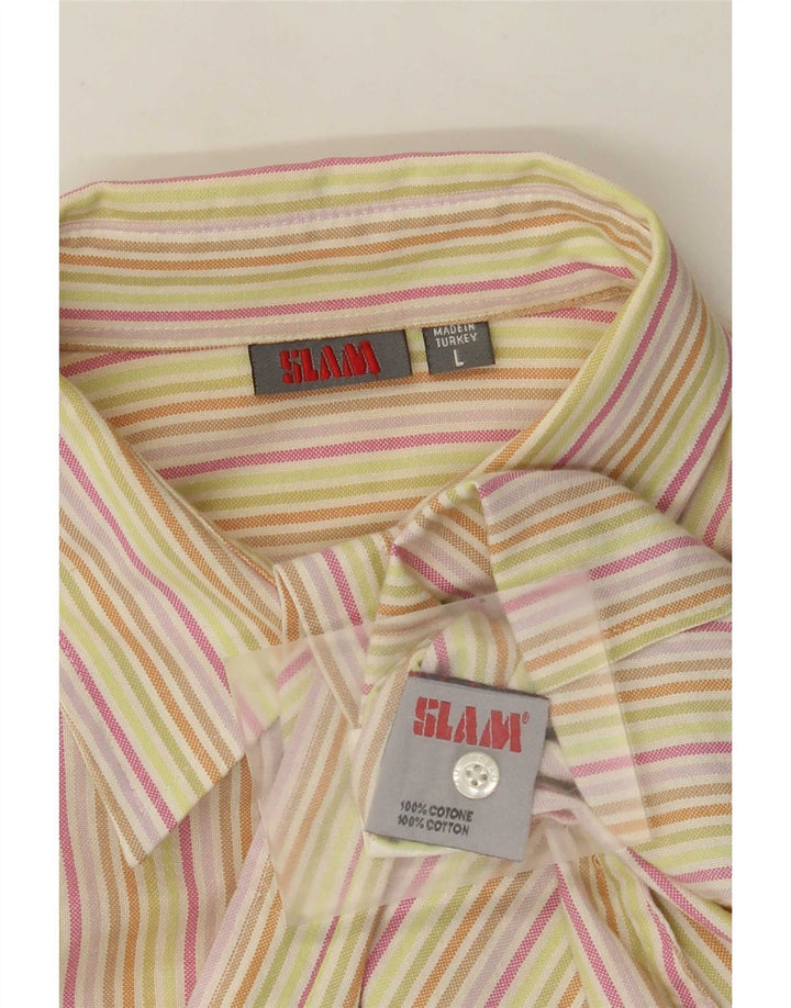 Camicia da donna Slam UK 14 Cotone a righe beige grande