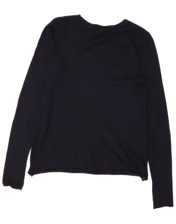 Maglione maglione con scollo a barca da donna Zara UK 12 blu navy medio