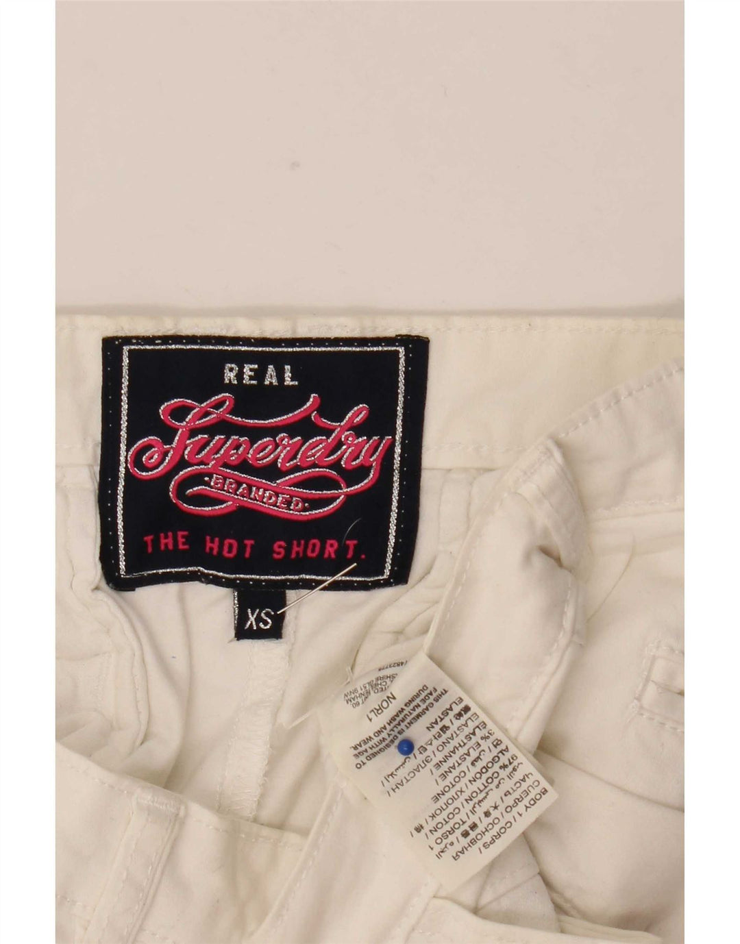 Pantaloni caldi da donna Superdry XS W27 cotone bianco