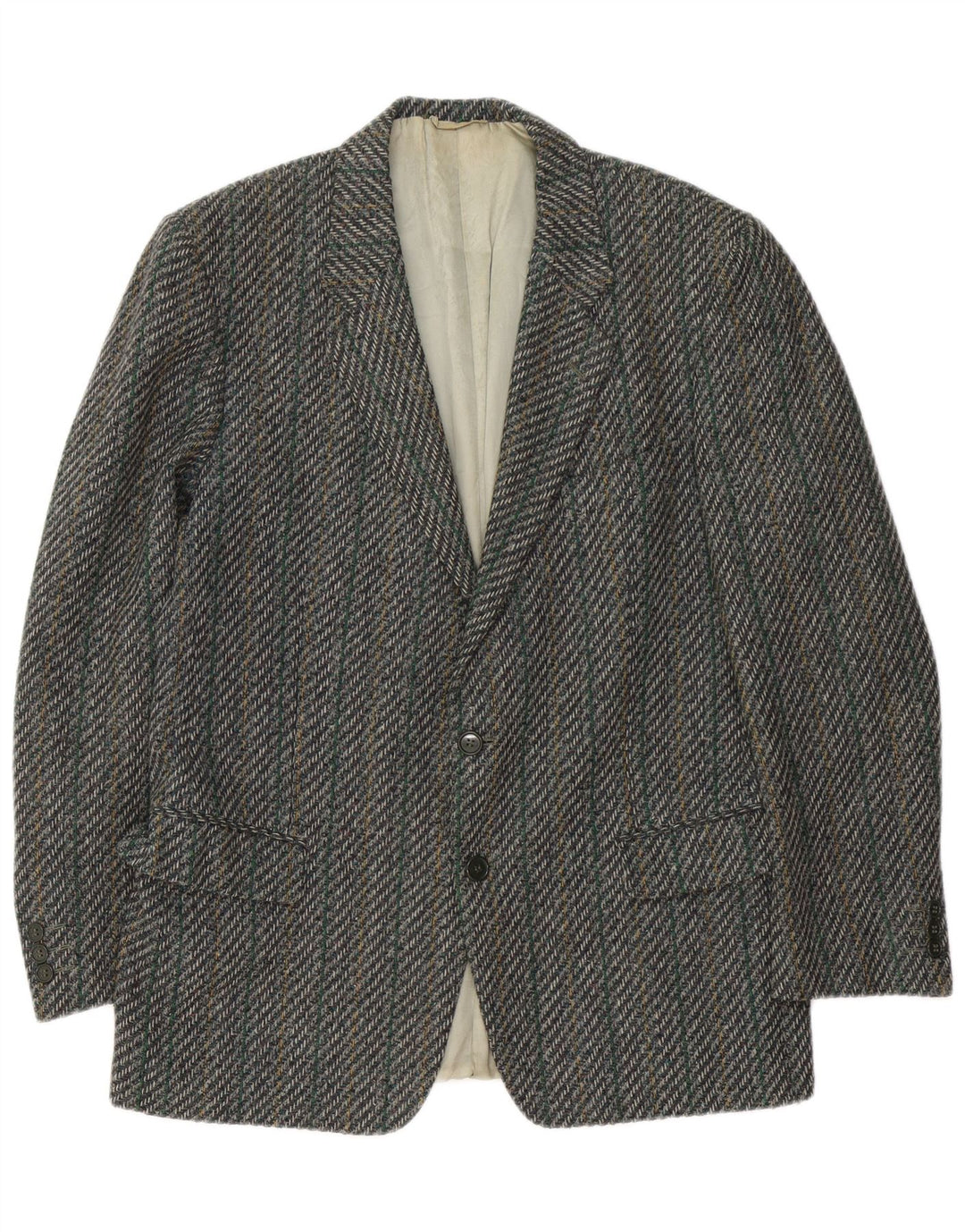 Giacca Blazer a 2 Bottoni da Uomo Facis IT 52 XL Lana Spinata Grigia