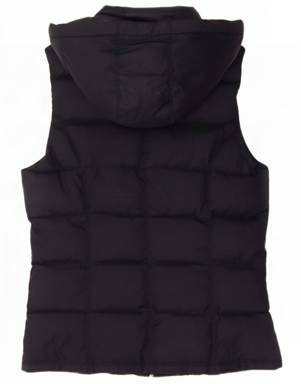 Gilet imbottito con cappuccio da donna Tommy Hilfiger UK 10 piccolo in nylon blu navy