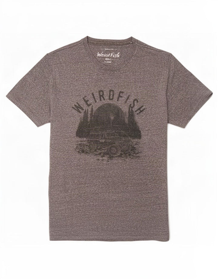 T-shirt grafica da uomo Weird Fish Top XL poliestere chiazzato grigio