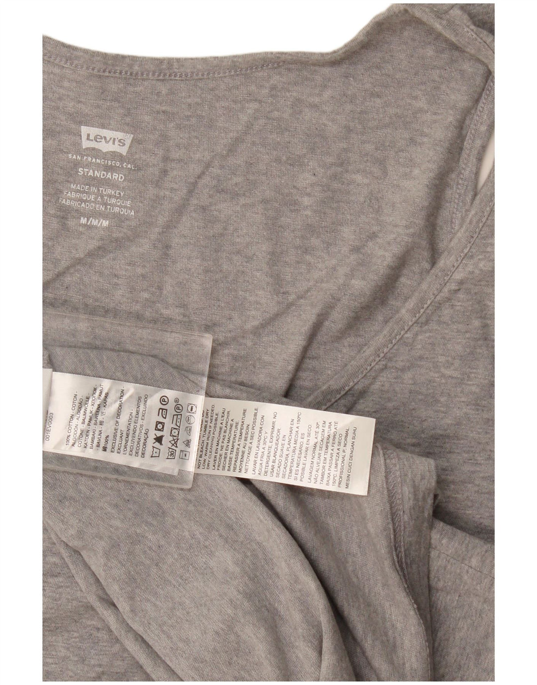 Canotta standard da uomo Levi's in cotone chiazzato grigio medio