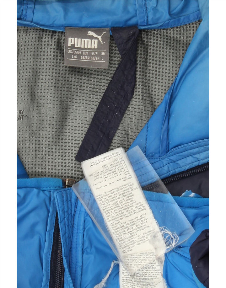 Giacca imbottita con cappuccio da uomo Puma UK 40 Large in nylon blu navy