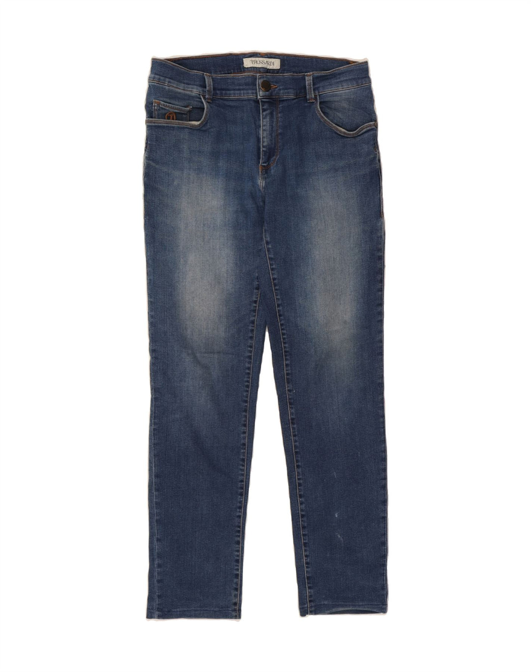 TRUSSARDI Womens Slim Jeans W32 L31 Blue Cotton Vintage Trussardi and Second-Hand Trussardi from Messina Hembry 