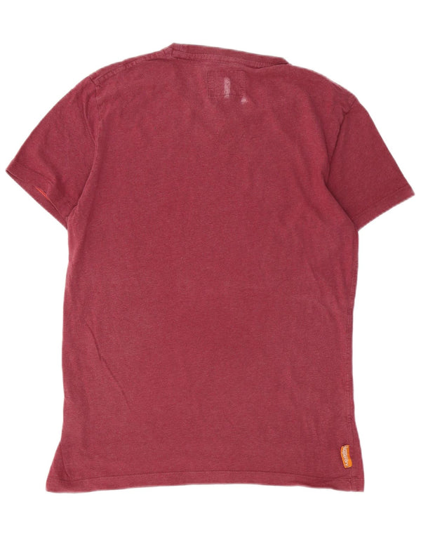 T-shirt da uomo SUPERDRY Top in cotone bordeaux medio