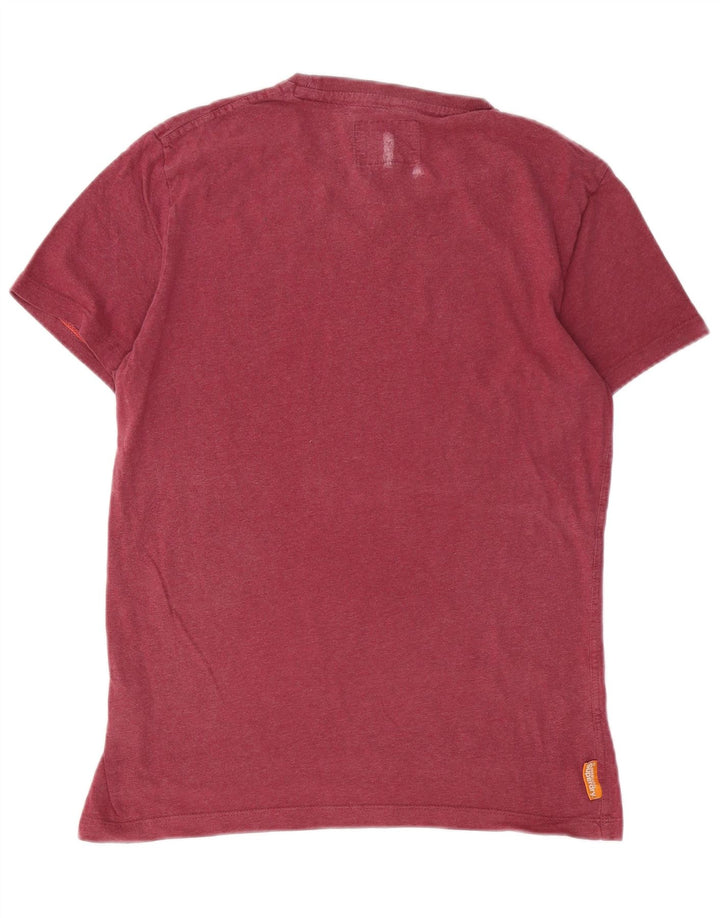 T-shirt da uomo SUPERDRY Top in cotone bordeaux medio