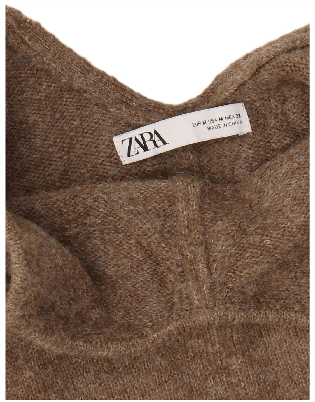 Tuta in maglia senza maniche da donna Zara UK 12 Marrone medio
