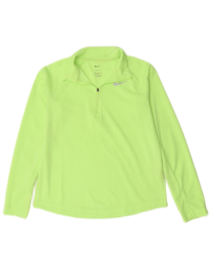 Top della tuta pullover Nike Dri Fit con zip e collo da ragazzo 13-14 anni Verde