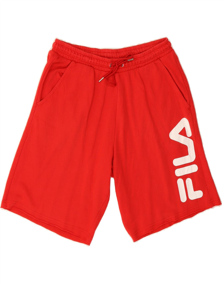 FILA Mens Graphic Sport Shorts Medium Red Cotton Vintage Fila and Second-Hand Fila from Messina Hembry 