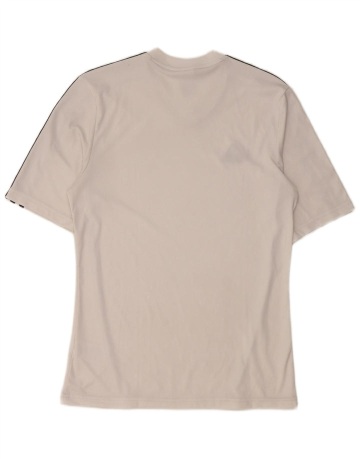 T-shirt Adidas Climalite da uomo piccola in poliestere bianco