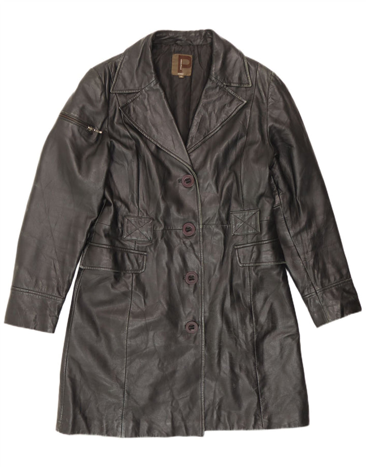 Cappotto In Pelle Donna Conbipel IT 48 XL Pelle Nera