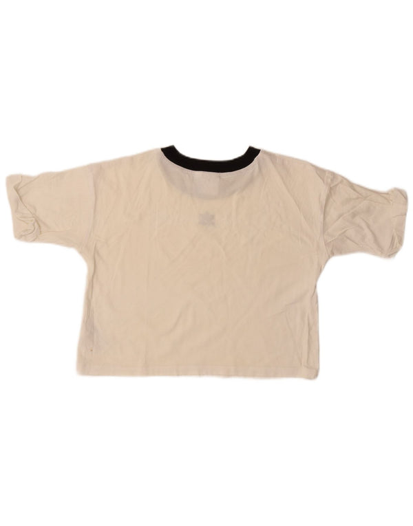 Adidas T-shirt corta da donna Top UK 16 Large White Colourblock in cotone