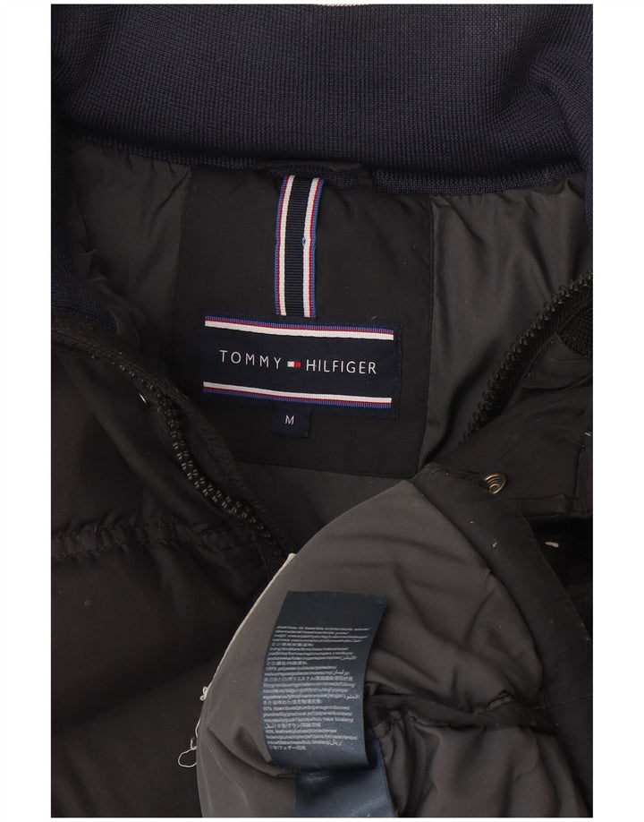 Giacca imbottita con cappuccio da uomo Tommy Hilfiger UK 38 Cotone grigio medio