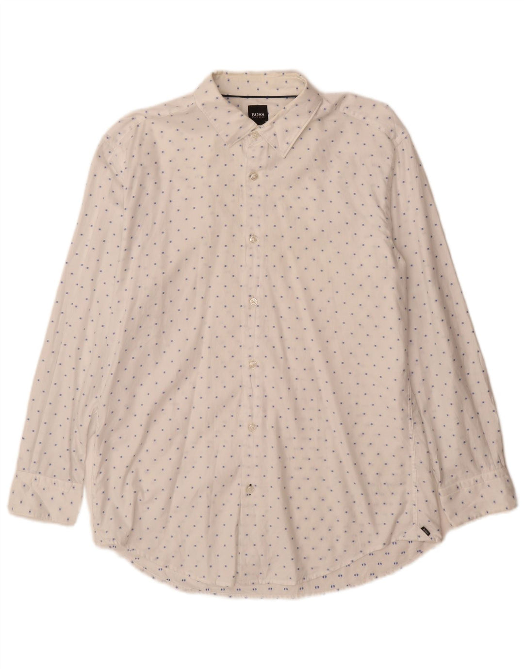Camicia slim fit da uomo Hugo Boss, cotone maculato bianco grande