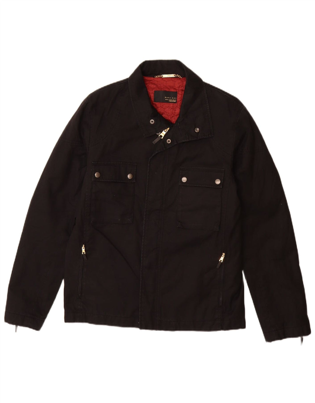 Giacca utilitaria da uomo ZARA UK 38 cotone nero medio