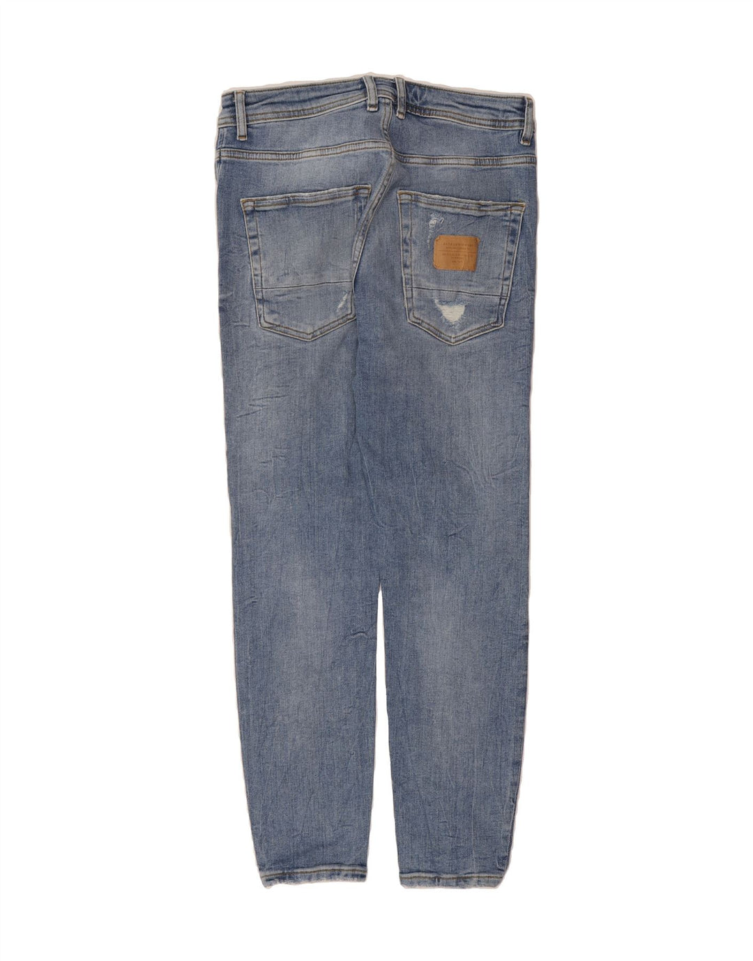 ZARA Mens Distressed Cropped Jeans EU 38 Small W30 L26 Blue Vintage Zara and Second-Hand Zara from Messina Hembry 