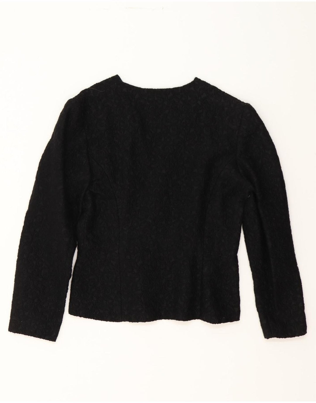 VINTAGE Womens Double Breasted Blazer Jacket UK 12 Medium Black Paisley Vintage Vintage and Second-Hand Vintage from Messina Hembry 