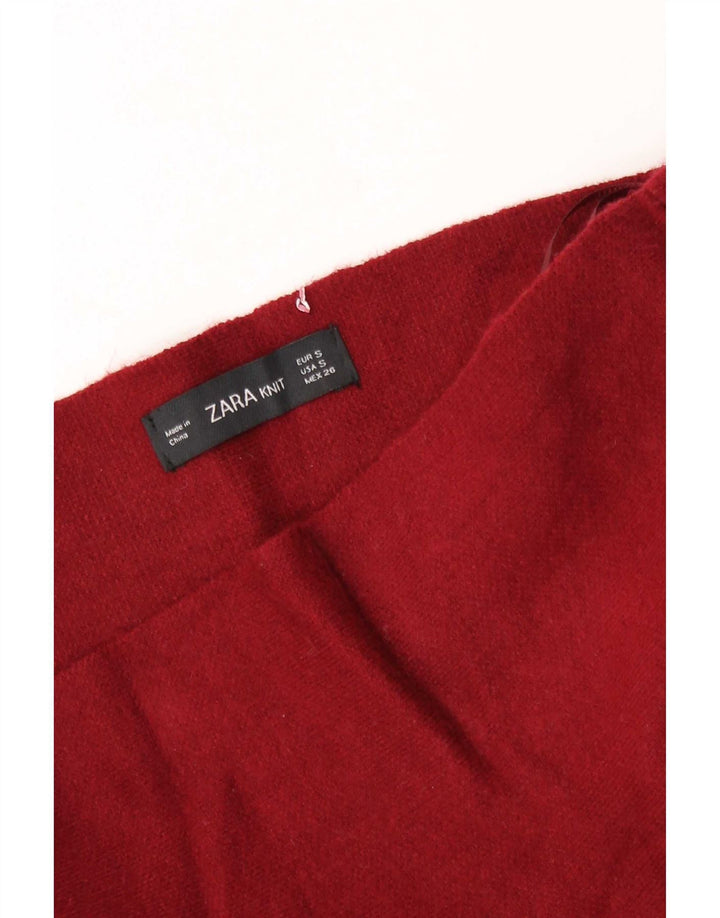 Gonna svasata in maglia da donna Zara piccola W26 bordeaux