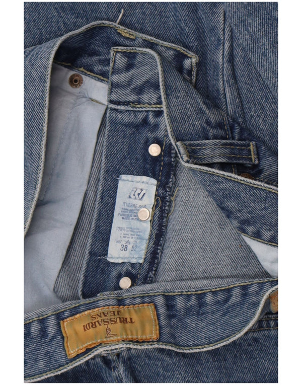 Jeans Dritti Donna Trussardi W38 L29 Cotone Blu