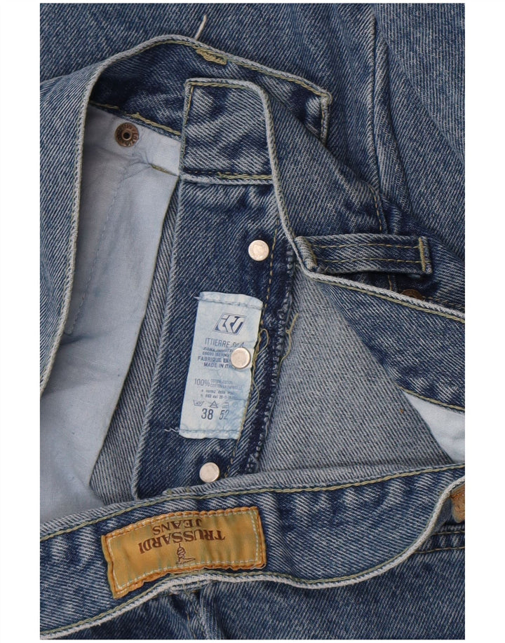 Jeans Dritti Donna Trussardi W38 L29 Cotone Blu