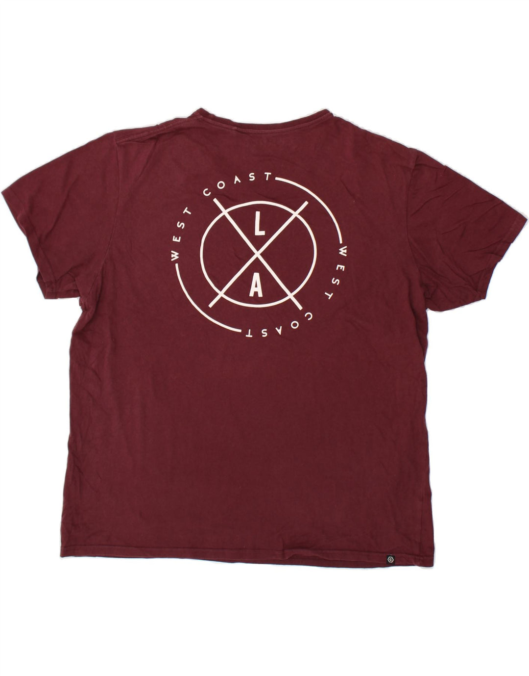 PATRICK O'CONNOR Mens Graphic T-Shirt Top 2XL Maroon Cotton Vintage Patrick O'Connor and Second-Hand Patrick O'Connor from Messina Hembry 