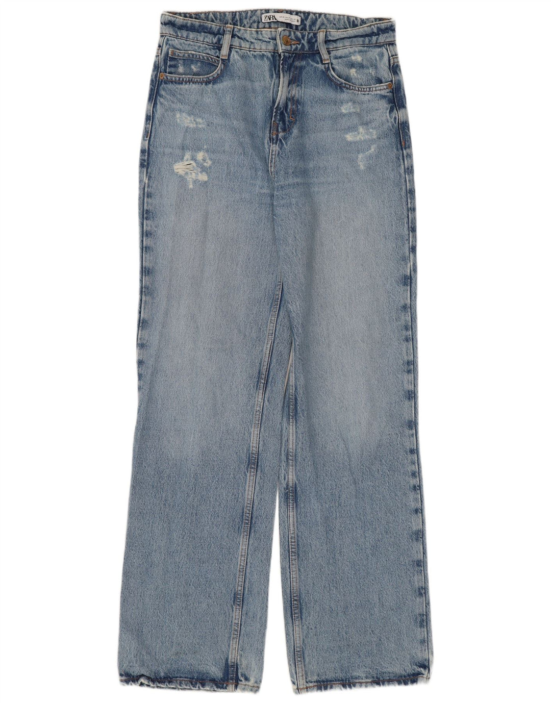 Jeans Bootcut invecchiati ZARA da donna EU 36 XS W26 L32 Blu