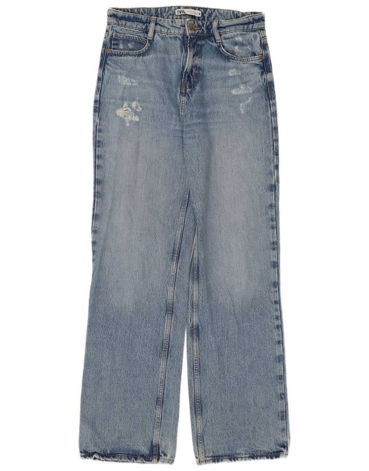 Jeans Bootcut invecchiati ZARA da donna EU 36 XS W26 L32 Blu