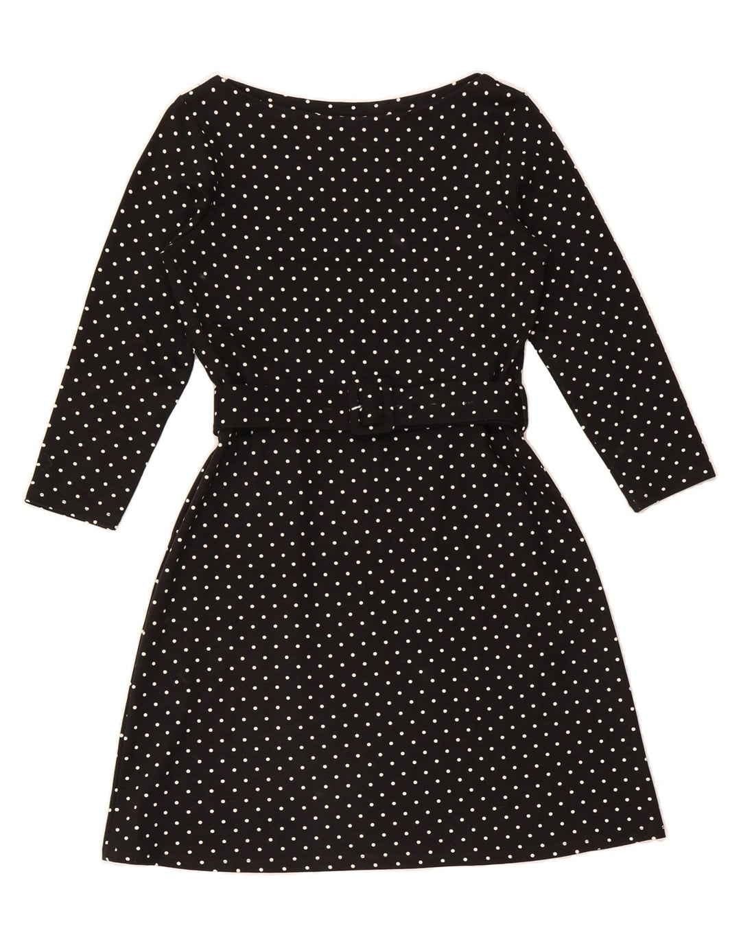 WAREHOUSE Womens 3/4 Sleeve A-Line Dress UK 12 Medium Black Polka Dot Vintage Warehouse and Second-Hand Warehouse from Messina Hembry 
