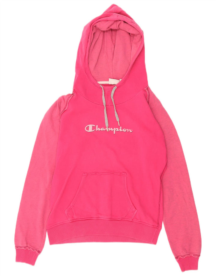 Felpa con cappuccio grafica da donna Champion UK 14 rosa medio