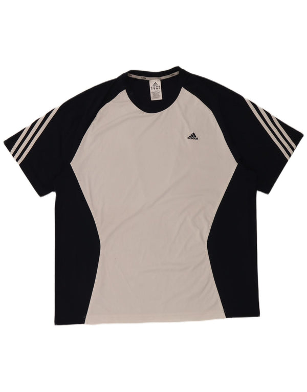 T-shirt Adidas Clima 365 da uomo 2XL poliestere color block bianco
