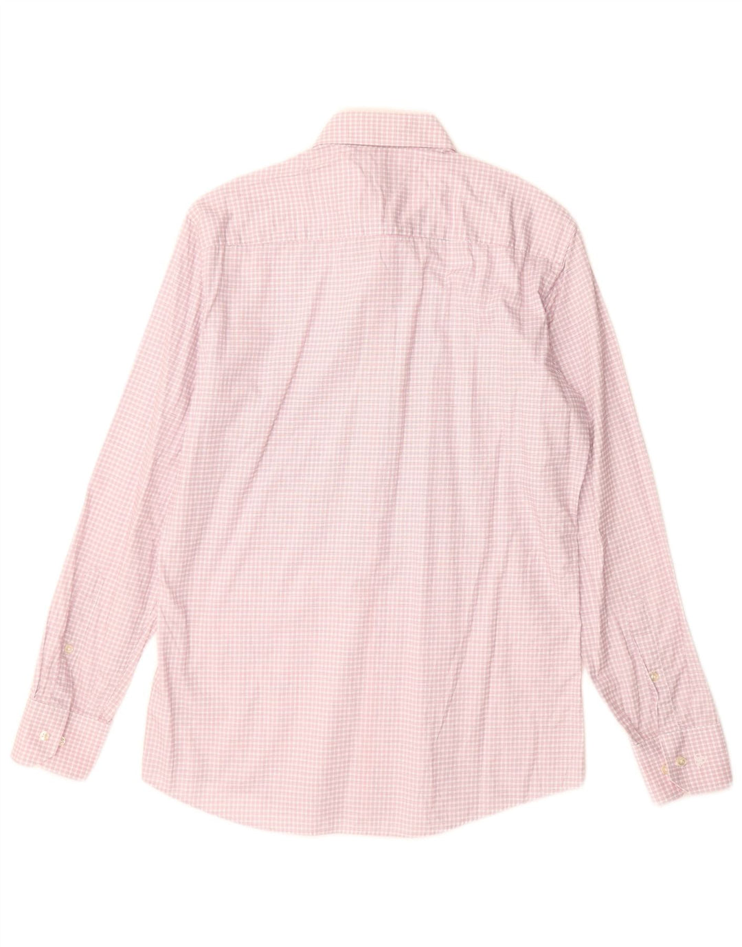 Camicia da uomo dalla vestibilità regolare Roy Robson taglia 39 15 1/2 cotone a quadri rosa medio