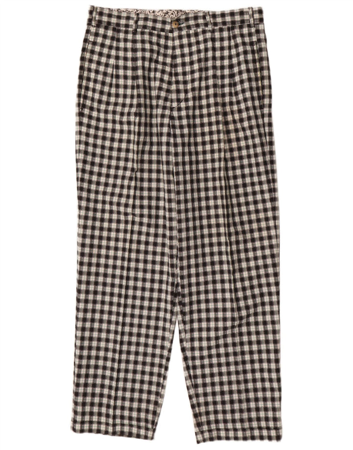 Pantaloni chino da uomo Ciao con pegging IT 52 XL W34 L31 Poliestere a quadretti nero