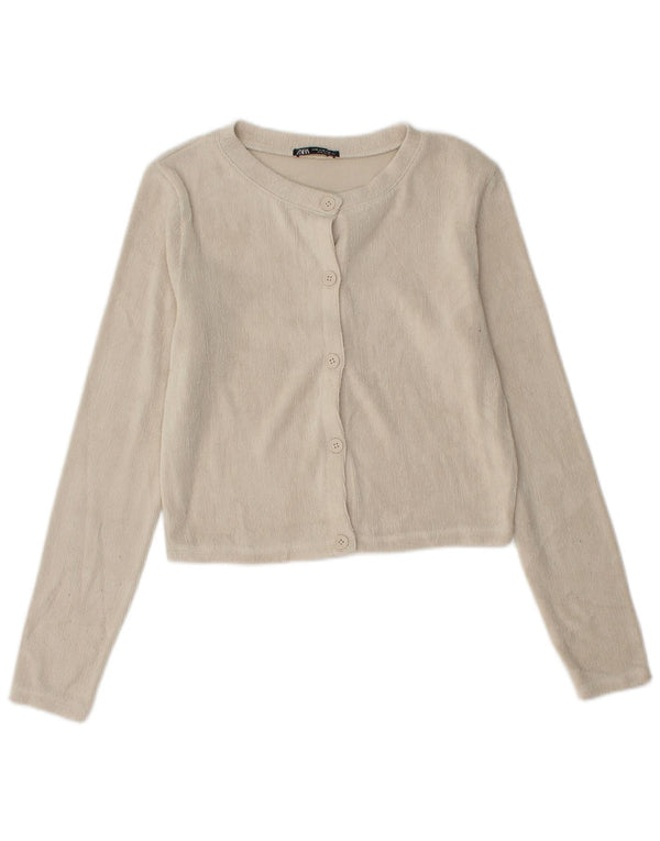 Maglione cardigan corto da donna Zara UK 12 Beige medio