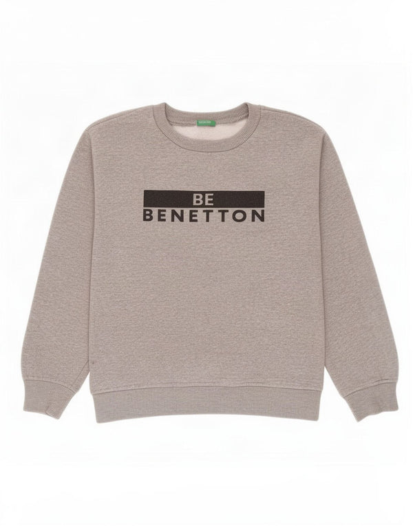 Felpa grafica da bambino Benetton 10-11 anni XL in cotone grigio