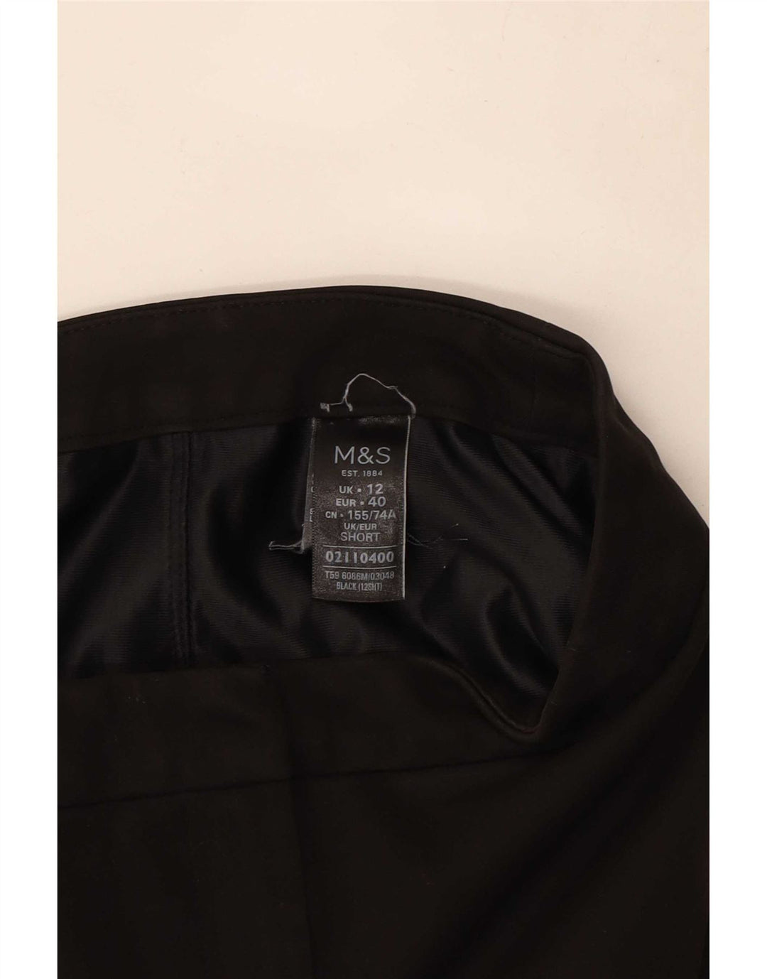 Pantaloni corti dritti da donna Marks & Spencer UK 12 medi W30 L25 neri